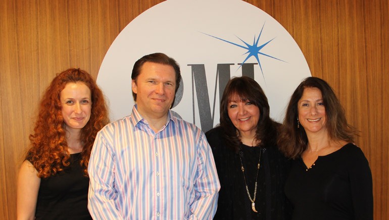 Pictured (L-R) are: UCLA Extension Music Program representative Erin Kaufman, BMI/Jerry Goldsmith Film Scoring Scholarship recipient Tomasz Golka, BMI Vice President, Film/TV & Visual Media Relations Doreen Ringer-Ross and UCLA Extension Program Director Pascale Cohen-Olivar.