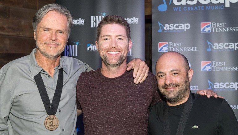 Pictured: (L-R): Songwriter Marc Beeson, BMI artist Josh Turner and BMI songwriter Daniel Tashian.