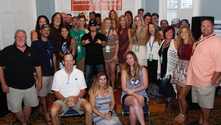 BMI’s Dan Spears with the Island Hopper Fort Myers Beach songwriters and the iHeart Media & VCB teams.