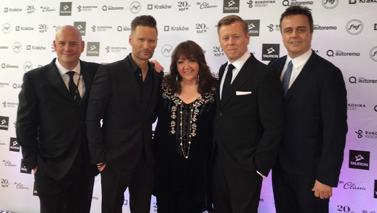 Pictured (L-R) are: BMI composers Trevor Morris and Brian Tyler, BMI’s Doreen Ringer-Ross and BMI composers Abel Korzeniowski and Sean Callery on the red carpet the night of the gala.