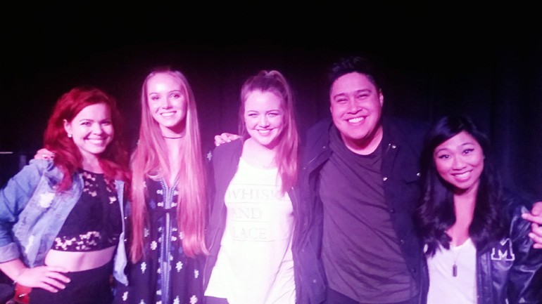 Photo (l-r): Drea, Carly Paige, Annie Dingwall, Justin Critz and his accompanist Niki Angeles