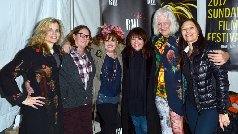 (L-R) Actress and cellist Lori Singer, BMI Executive Alison Smith, singer/songwriter Angela McCluskey, BMI Executive Doreen Ringer-Ross, composer and multi-instrumentalist Paul Cantelone and Laura Engel attend the BMI Snowball presented by Canada Goose during the 2017 Sundance Film Festival at Festival Base Camp on January 25, 2017 in Park City, Utah.