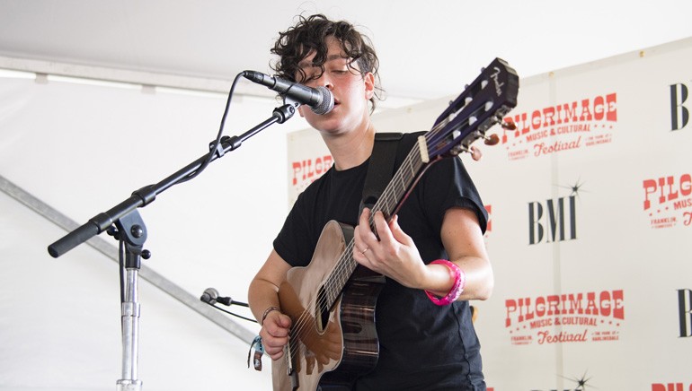 Sinclair performs an acoustic set on the BMI VIP stage.