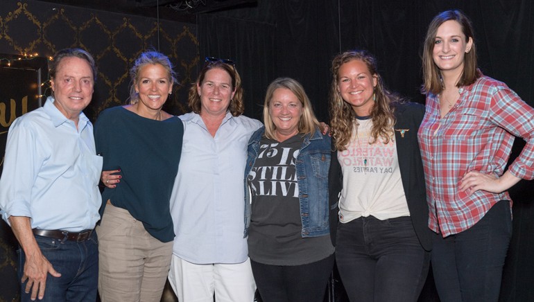 BMI’s Jody Williams, Leslie Roberts and Alison Smith, BMI singer-songwriter Liz Rose and BMI’s Nina Carter and MaryAnn Keen hang at the “Swimming Alone” album release party.