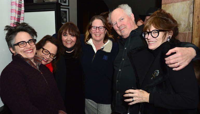 PARK CITY, UT-JANUARY 24: (L-R) Nora Kroll-Rosenbaum, Laura Karpman, BMI Executives Doreen Ringer-Ross and Alison Smith, George S. Clinton and Paula Silver attend the BMI Zoom dinner at Zoom Restaurant on January 24, 2017 in Park City, Utah.