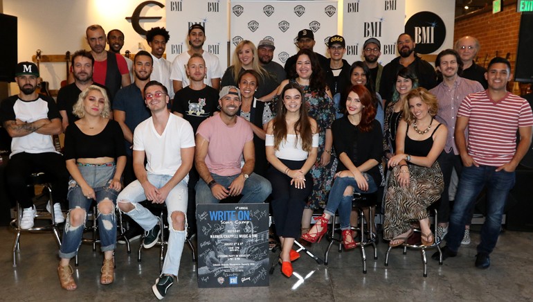 BMI and Warner/Chappell “Write On” song camp participants and executives gather following a successful finale.