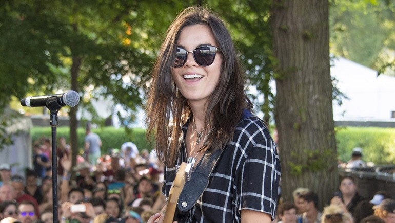 Cristal Ramirez of The Aces performing on the BMI Stage at Lollapalooza 2018.