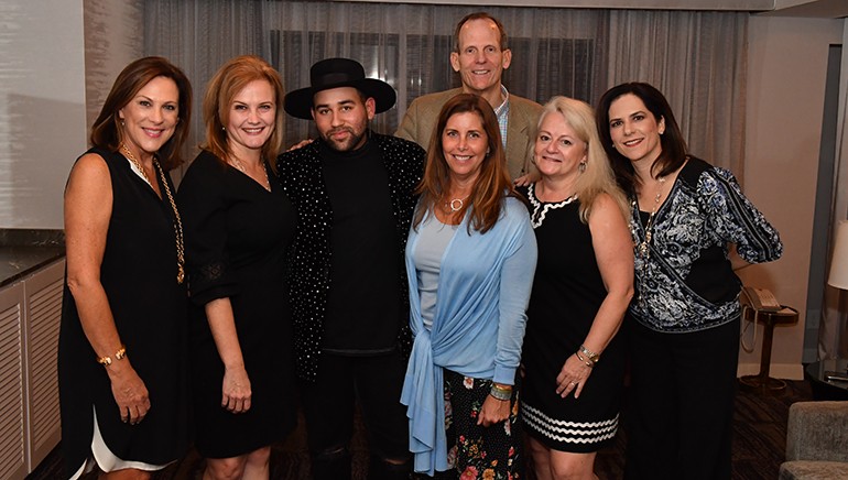 Pictured (L-R) before Parson James’ performance at the CSRA conference in Tucson are: North Carolina Restaurant & Lodging Association President & CEO and CSRA Board Chair Lynn Minges, CSRA Executive Vice President Suzanne Bohle, BMI songwriter Parson James, New Jersey Restaurant & Hospitality Association President Marilou Halvorsen, BMI’s Dan Spears, Georgia Restaurant Association CEO Karen Bremer and Colorado Restaurant Association CEO Sonia Riggs.