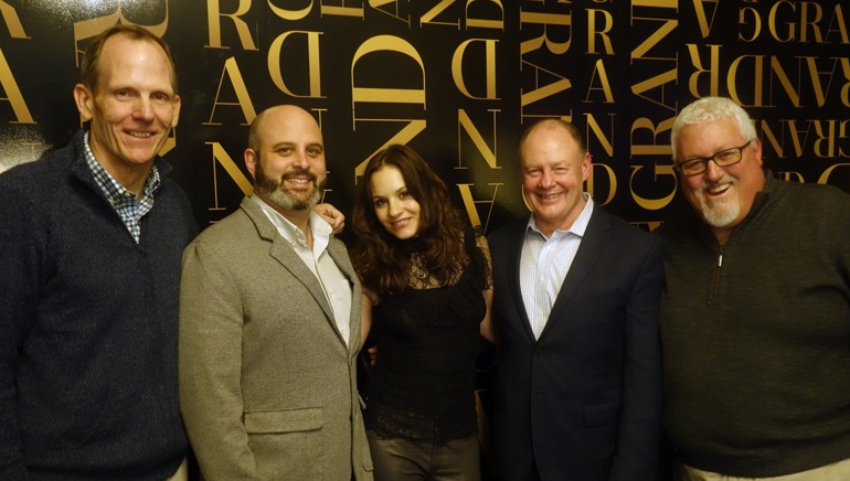 Pictured (L-R) after Kara DioGuardi’s performance are: BMI’s Dan Spears, Big Night Entertainment Group Director of Restaurant Operations Jamie Pollock, BMI songwriter Kara DioGuardi, Horseshoe Grille Owner and Massachusetts Restaurant Association Board Chair Pat Lee, and MRA President and CEO Bob Luz.