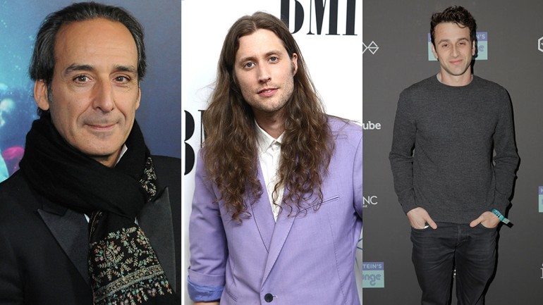 Pictured are: Alexandre Desplat, Ludwig Göransson and Justin Hurwitz