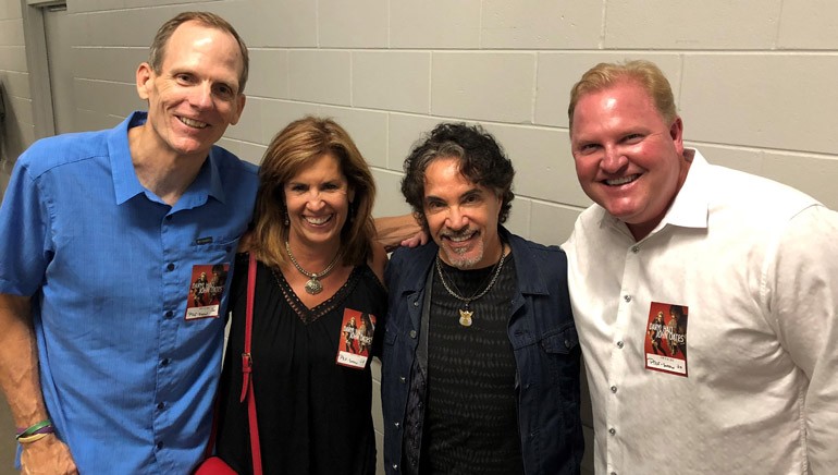 Pictured backstage prior to the H & O performance in Orlando are:  BMI’s Dan Spears, iHeart Media Regional President Linda Byrd, award-winning BMI songwriter John Oates and Hearst Television Market President John Soapes.