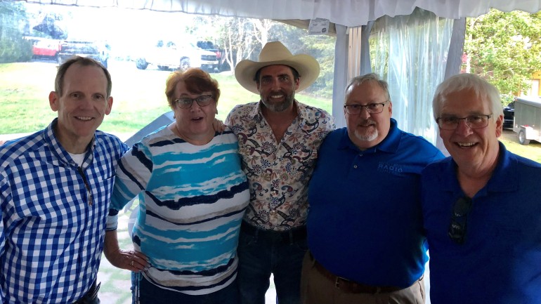 Pictured (L-R) after BMI songwriter Clint Daniels’ performance at the Montana Broadcasters Association Convention are: BMI’s Dan Spears, MBA Board Chair and KXLO/KLCM Station Manager Phyllis Hall,  award-winning scribe Clint Daniels, MBA Board Member and Montana Radio Company Marketing Consultant Greg Pace and MBA President and CEO Dewey Bruce.