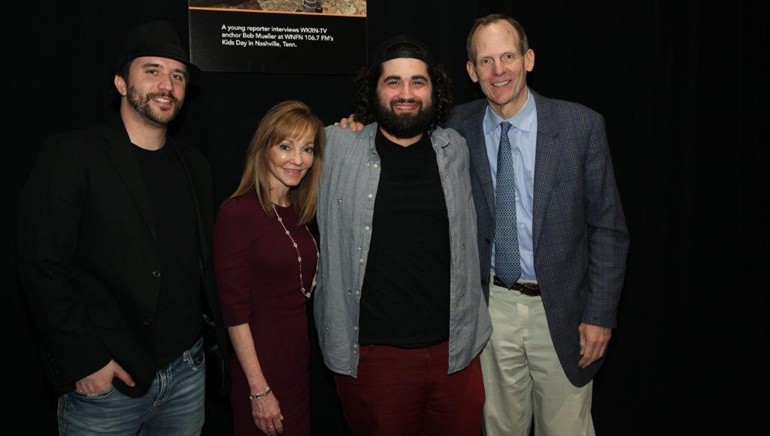 Pictured (L-R) after the Blue Trees performance at the 2018 NAB State Leadership Conference are: The Blue Trees’ James Cody; Beasley Media Group CEO, BMI Board Member and NAB Joint Board Chair Caroline Beasley; BMI artist Jacob Needham and BMI’s Dan Spears.