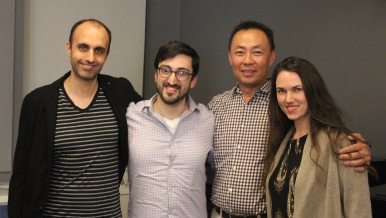 Pictured at the workshop are NYU Adjunct Professor Sergi Casanelles, BMI composer Eric Hachikian, BMI’s Ray Yee and NYU Adjunct Professor Lillie McDonough.