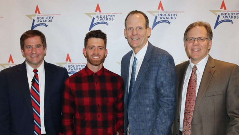 Pictured (L-R) before Brendan James’ performance at the ORA Industry Awards dinner are: ORA Board Chair and White Castle VP of Government & Shareholder Relations Jamie Richardson, BMI singer-songwriter Brendan James, BMI’s Dan Spears and ORA President and CEO John Barker.