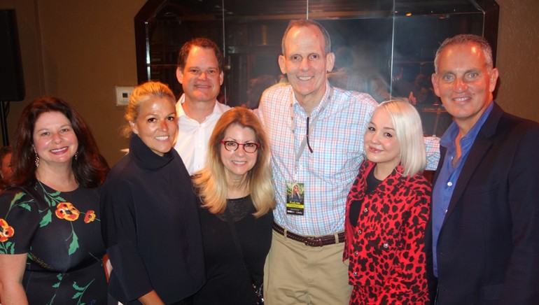 Pictured (L-R) after Raelynn’s performance at the Rising Through the Ranks annual dinner are: BMI’s Jessica Frost and Leslie Roberts, IHeartMedia President of Integrated Revenue Strategy Hartley Adkins, RAB President and CEO Erica Farber, BMI’s Dan Spears, BMI songwriter RaeLynn and BMI President and CEO Mike O’Neill.