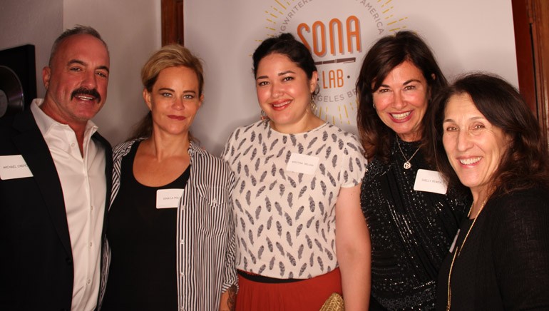 Pictured (L-R) at the SONA Summit are: BMI’s Michael Crepezzi; attorney and legal advisor to SONA, Dina LaPolt; BMI’s Krystina DeLuna; BMI songwriter and SONA Steering Committee member Shelly Peiken; and BMI’s Barbie Quinn.