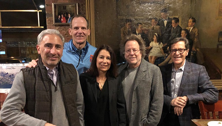 Pictured (L-R) before Steve Dorff’s performance at Germano’s Piattini Cabaret in Baltimore are: WBAL-AM & WIYY-FM President/GM Cary Pahigian, BMI’s Dan Spears, Germano’s Piattini co-owner Cyd Wolf, BMI songwriter Steve Dorff and Germano’s Piattini co-owner Germano Fabiani.