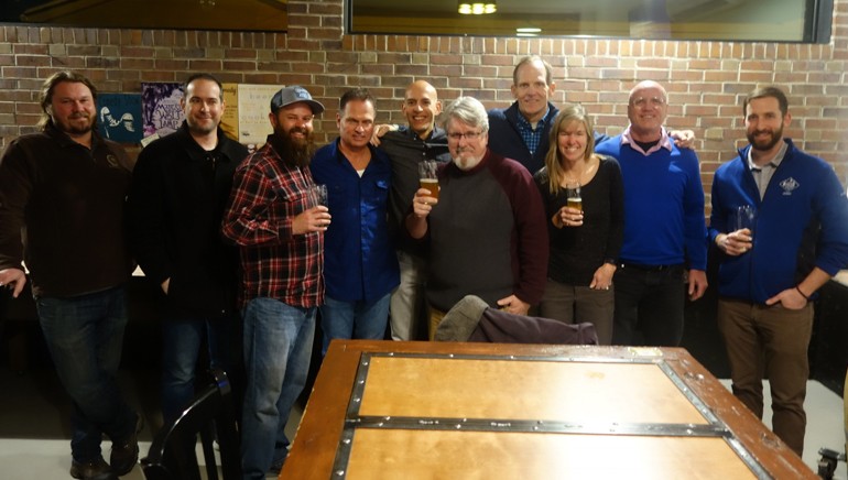 Pictured (L-R) after the Colorado Brewers Guild presentation are: Joyride Brewing’s Grant Babb, Little Machine Beer’s Ben Chenard, Joyride Brewing’s Dave Bergen, BMI songwriter Tim James, Colorado Brewers Guild Executive Director Andres Gil Zaldana, Boulder Beer’s Dan Weitz, BMI’s Dan Spears, Holidaily Brewing’s Gena Hassett, Grist Brewing’s Chuck Norman and Lone Tree Brewing’s Jerry Siote.