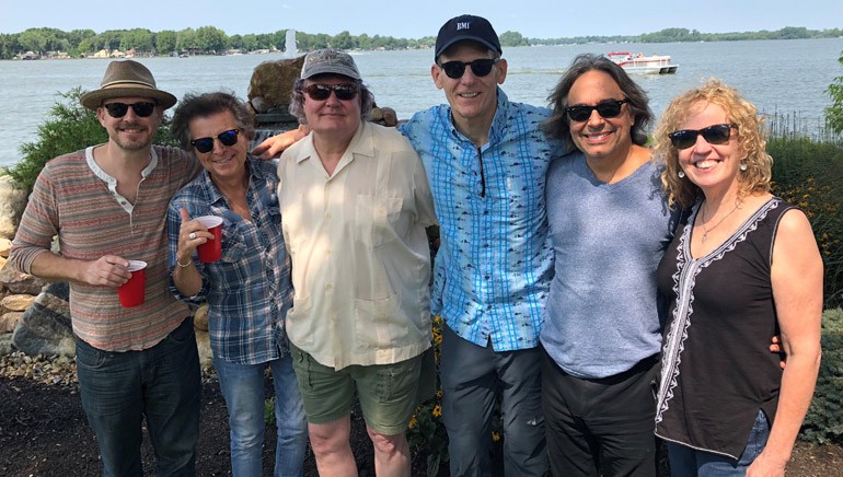 Pictured (L-R) in front of Indian Lake after “The Nashville Hitmakers” show are: BMI songwriters Jason White, Even Stevens and Mike Loudermilk, BMI’s Dan Spears, and BMI songwriters James Slater and Alison Prestwood.