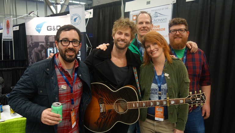 Pictured (L-r) after Paul McDonald’s performance at the Ohio Craft Brewers Association Conference are: OCBA Board President and Seventh Son Brewing Company owner Collin Castore, BMI singer-songwriter Paul McDonald, BMI’s Dan Spears, OCBA Executive Director Mary MacDonald and OCBA Communications Manager Justin Hemminger.