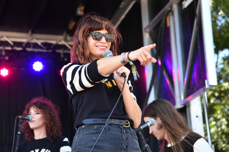 Nicole Atkins engages the crowd during her set on the BMI stage.