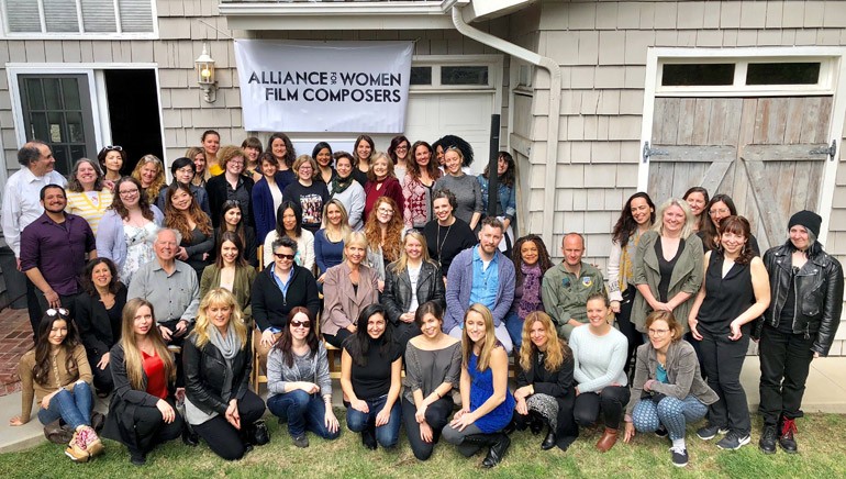 Pictured are members and supporters of the Alliance for Women Film Composers during their annual all-member meeting.