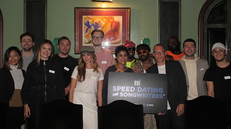 Participants of “Speed Dating For Songwriters®” gather for a photo at BMI’s London office.
