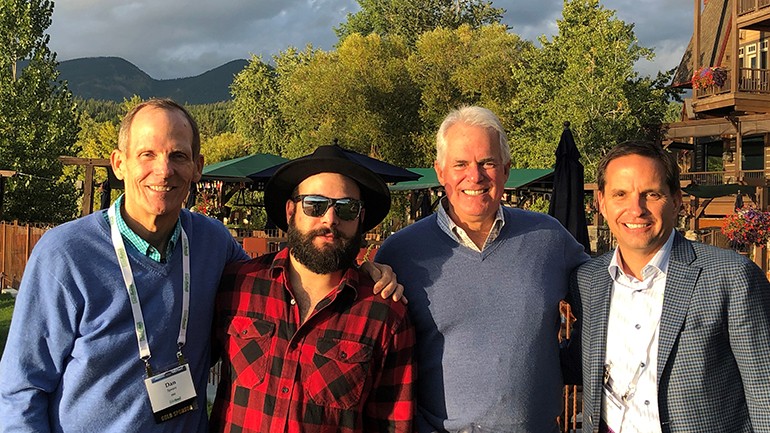 Pictured (L-R) before BMI songwriter Sam James’ performance at the Council of State Retail Associations’ annual conference held at the Lodge at Whitefish in Montana are: BMI’s Dan Spears, BMI songwriter Sam James, Montana Retail Association President and Conference Chair Brad Griffin and Illinois Retail Merchants Association President and CEO and CSRA Board Chair Rob Karr.
