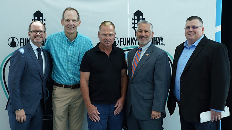 Pictured (L-R) after the press conference announcing the 1st annual Downtown St. Petersburg Songwriters Festival are: Cox Media-Tampa Market Manager Keith Lawless, BMI’s Dan Spears, BMI songwriter Tim James, St. Petersburg Mayor Rick Kriseman and Cox Media-Tampa Director of Special Events Dan Connelly.