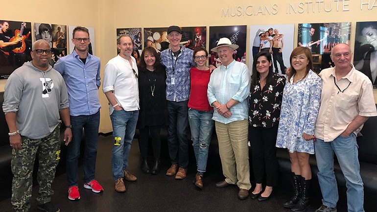 Pictured (L-R) are: BMI composer Terence Blanchard, director Fritz Bohm, director Ned Farr, BMI’s Doreen Ringer-Ross, BMI composer Craig Richey, director Jackie Katzman, BMI composer George S. Clinton, editor Azin Samari, Musician’s Institute Chief Academic Officer Rachel Yoon and music editor Tom Villano.