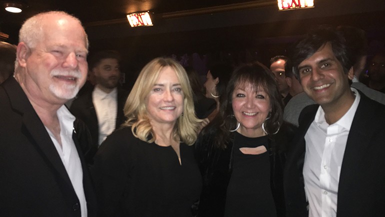 Pictured (L-R) at the GMS annual awards are: Disney’s Scott Holtzman, GMS founder Maureen Crowe, BMI’s Doreen Ringer-Ross and composer Siddhartha Khosla, who was a presenter.