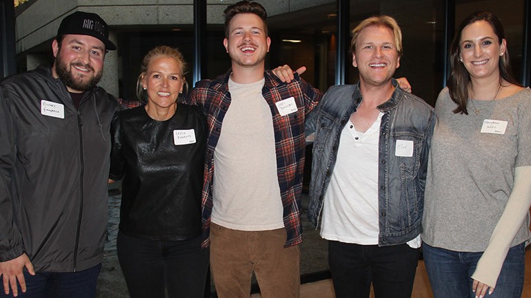 Photo (L-R): Big Loud’s Michael Giangreco, BMI’s Leslie Roberts and Josh Tomlinson, Pinnacle Bank’s Micah Howard and BMI’s MaryAnn Keen.