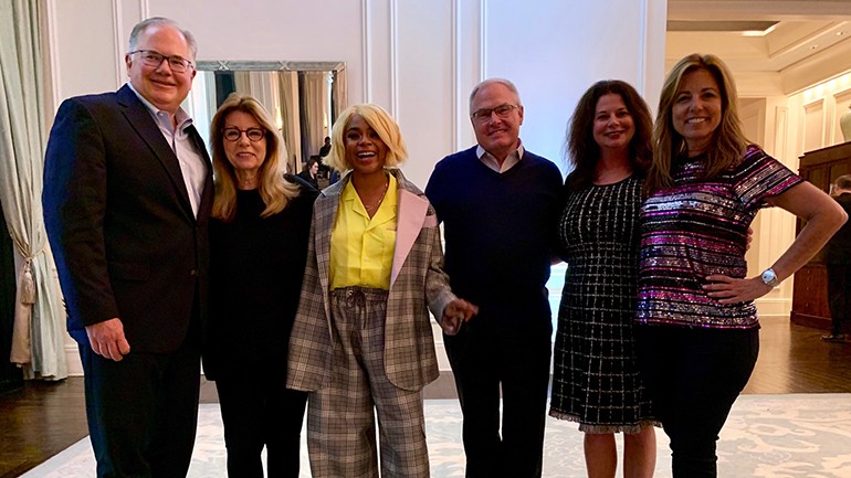 Pictured (L-R) after Tayla Parx’s performance are: Cox Radio Group Executive Vice President Bill Hendrich, President & CEO Radio Advertising Bureau Erica Farber, BMI singer-songwriter Tayla Parx, Bonneville International Senior Vice President Business Affairs & General Counsel Mike Dowdle, BMI’s Jessica Frost and Entercom Regional President and RAB Board Chair Susan Larkin.