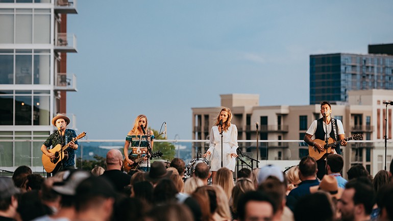 Gone West performs at BMI’s Rooftop on the Row.