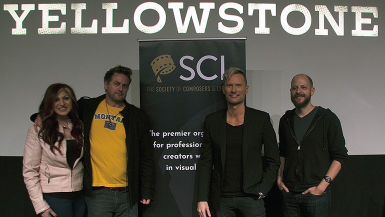 Pictured at the screening are: BMI’s Senior Director of Creative Anne Cecere, SCL’s COO Mark Smythe, BMI composer Brian Tyler and film music journalist and moderator Tim Greiving.