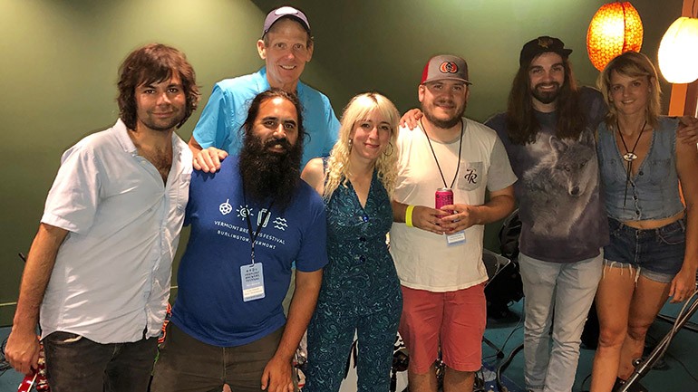 Pictured (L-R) before The Minks rocked the house at the Vermont Brewers Festival after-party in Burlington are: The Minks’ Joe Bisari, Hermit Thrush Brewery founder/owner and VBA Board Chair Avery Schwenk, BMI’s Dan Spears, The Minks lead singer Nikki Barber, Trout River Brewing Co. owner and VBA Board Member, Kelen Beardsley and The Minks’ Gunnar Ebeling and Shaylee Walsh.