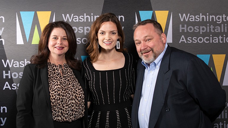 Pictured (L-R) before Bryant’s performance are: BMI’s Jessica Frost, WHA President and CEO Anthony Anton and BMI singer-songwriter Jane Ellen Bryant.