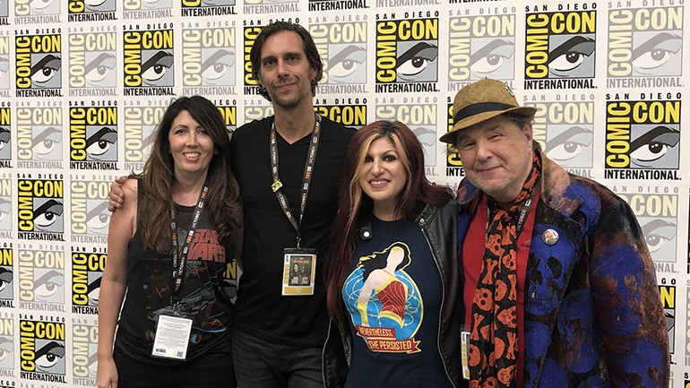 Pictured at “Sounds of Horror” are: Sabrina Huchinson, President Defiant PR, BMI composer Greg Tripi (“Ma,” “The Fix”) BMI’s Anne Cecere and BMI composer Christopher Young (“Pet Sematary,” “Hellraiser”).