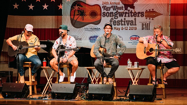 Michael Hardy, Chris Lane, Matt Dragstrem, Craig Wiseman perform at the Big Loud Round at the San Carlos.