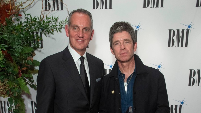 BMI President & CEO Mike O’Neill and BMI President’s Award Winner Noel Gallagher at the 2019 BMI London Awards at the Savoy Hotel, October 21, 2019