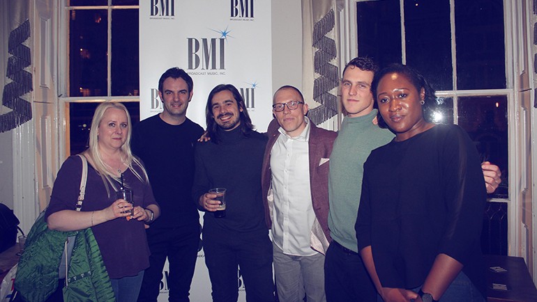 Pictured (L-R) are: Emma Bembridge (Peer Music), Rob Flanagan (Cutting Edge), Frankie Videtta (Peer Music), Tilo Hall (Hospital Records) and Ebony Reid (Peer Music).