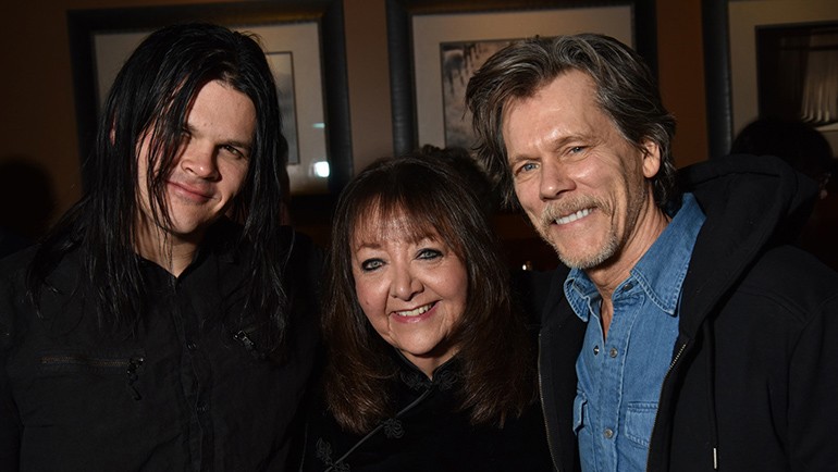Pictured (L-R) are BMI composer Travis Bacon and BMI’s Doreen Ringer-Ross, along with actor and musician Kevin Bacon, during BMI’s annual dinner to celebrate the power of music in film at the 2019 Sundance Film Festival.