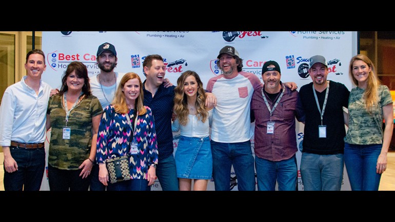 Pictured (L-R) before the performances are: BMI’s Spencer Nohe, 94.1 The Wolf midday personality, Cindy Debardelban; BMI songwriter Ryan Hurd; Director of Sales Entercom Memphis, Amy Hughes; 94.1 The Wolf afternoon personality, Marty Brooks; BMI songwriter’s Parker Welling and Brandon Kinney; 94.1 The Wolf morning personality, StyckMan; 94.1 The Wolf Director of Branding & Music Programming, Chris Michaels; and RCA Promotions Rep, Mallory Michaels.
