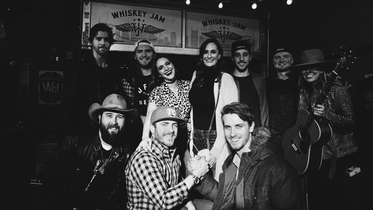 (Top Row L-R): BMI songwriters Gable Bradley, Nick Wayne and Hannah Ellis, BMI’s MaryAnn Keen and BMI songwriters 641 and Catie Offerman. (Bottom Row L-R): BMI songwriter Brinley Addington, Whiskey Jam’s Ward Guenther and BMI songwriter Troy Cartwright.