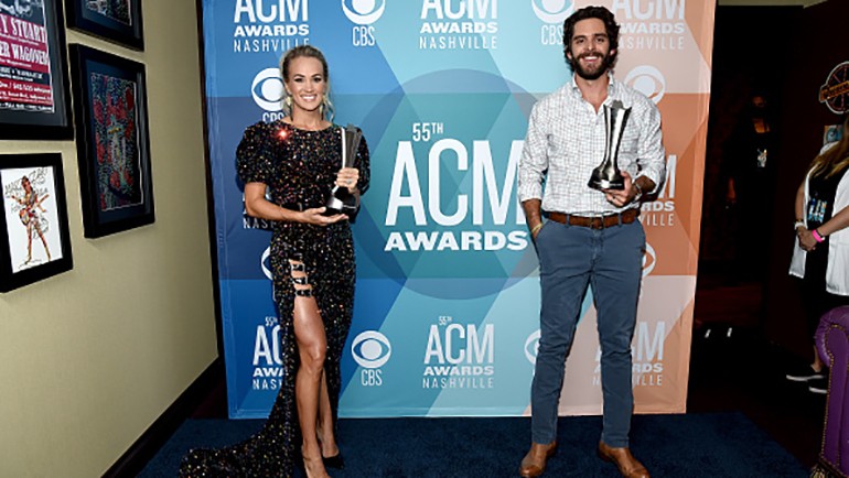 Pictured are ACM Entertainers of the Year Carrie Underwood and Thomas Rhett
