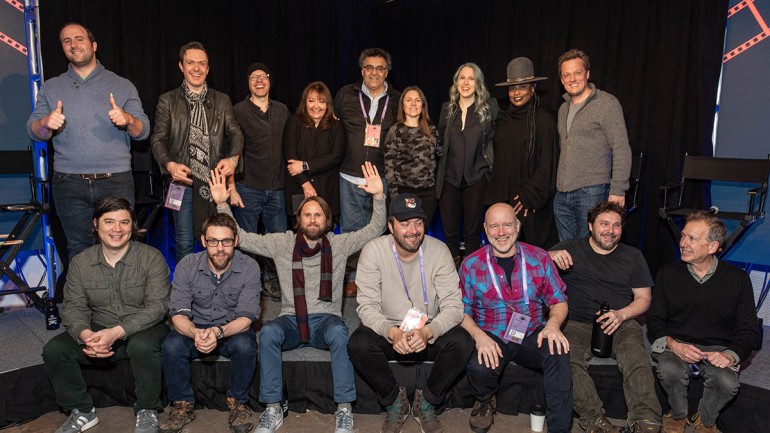 Pictured (L-R standing) are participants in BMI’s “Music & Film: The Creative Process” roundtable, which included composer Anthony Willis, director Josephine Decker, composers Fil Eisler and Ed Shearmur, BMI’s Doreen Ringer-Ross, directors Rodrigo García and Amanda McBaine, and composers Nathan Barr and Tamar-kali. (Sitting): composer Joe Wong, director David Brucker, composer Ben Lovett, director Andrew Cohn, composer T. Griffin, composer Mark Orton and Director of the Sundance Institute Film Music Program, Peter Golub.  