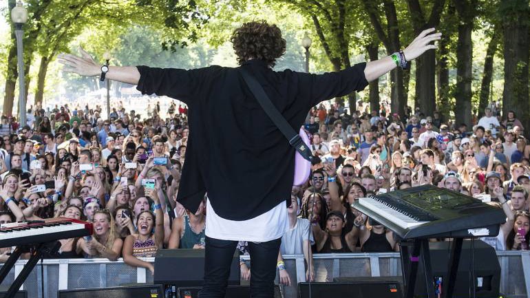 BMI singer-songwriters LANY have complete control over the crowd during their set on the BMI stage at Lollapalooza. The LA-based electronic-pop band is on tour throughout the summer for any unlucky fan that did not catch their Lollapalooza performance.