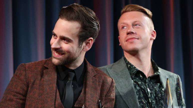 BMI Songwriter of the Year Award winners Ryan Lewis (L) and Macklemore attend the 2014 BMI Pop Awards at the Beverly Wilshire Four Seasons Hotel on May 13, 2014 in Beverly Hills, California.