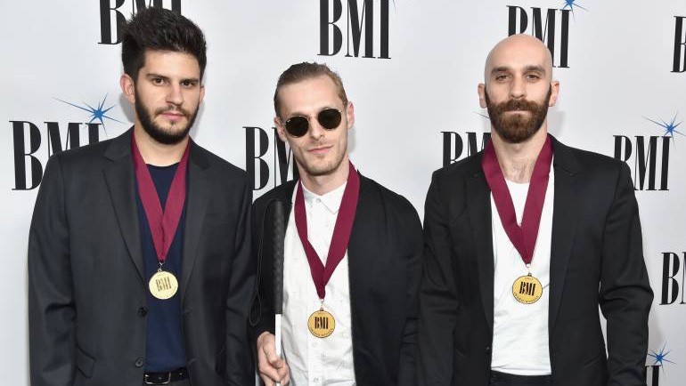 Musicians Adam Levin, Casey Harris and Sam Harris of X Ambassadors at the 65th Annual BMI Pop Awards on May 9, 2017 in Los Angeles, California.